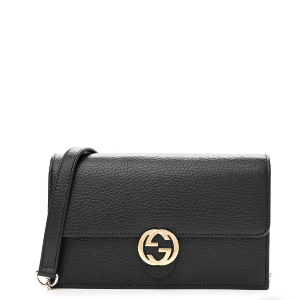 GUCCI Dollar Calfskin Interlocking G Chain Wallet